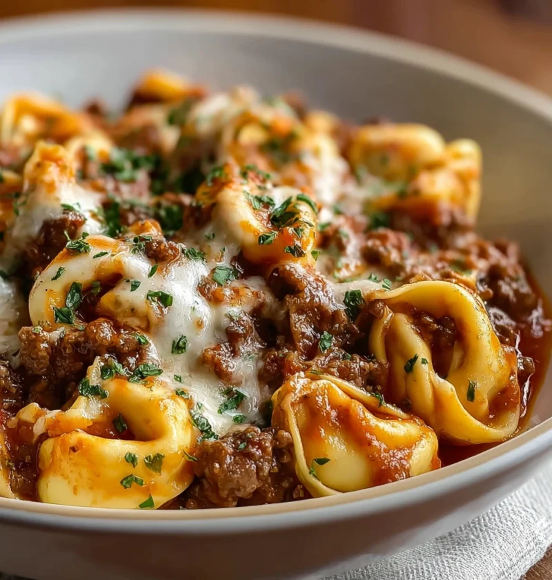 Beef Cheesesteak Tortellini Rich Provolone Sauce