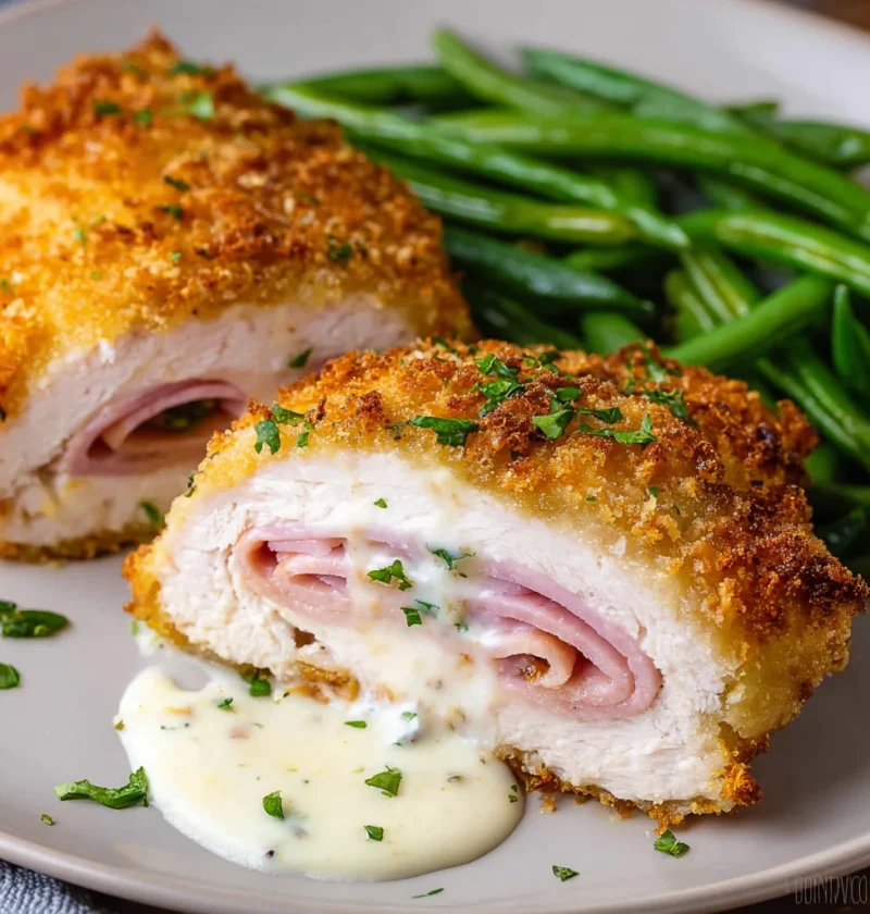 Best Chicken Cordon Bleu Recipe Online Easy Homemade Chicken Cordon Bleu Gourmet Chicken Cordon Bleu Cooking Tips How To M...