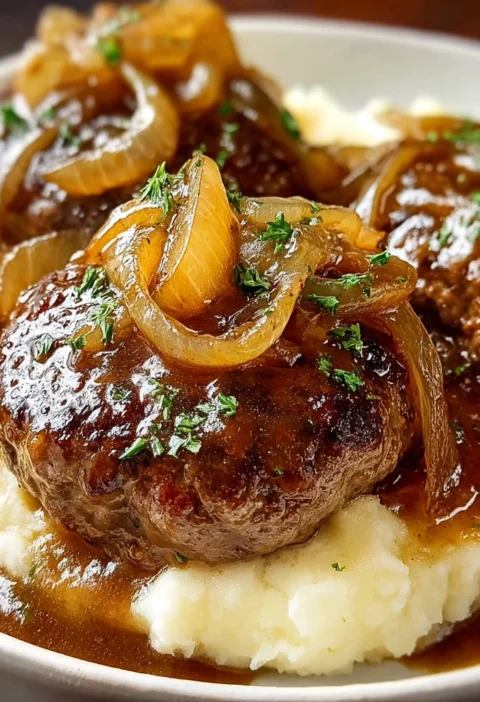 Best Hamburger Steak Gravy Recipes Homemade Hamburger Steak With Onion Gravy Easy Hamburger Steak And Gravy Secrets How To...