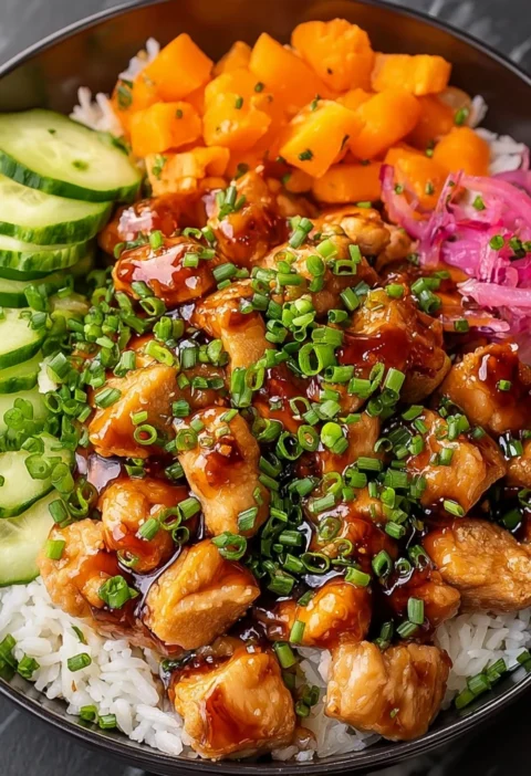 Best Hot Honey Chicken Bowl Recipe Easy Hot Honey Chicken Bowl Dinner Spicy Honey Glazed Chicken Bowl How To Make A Hot Ho...