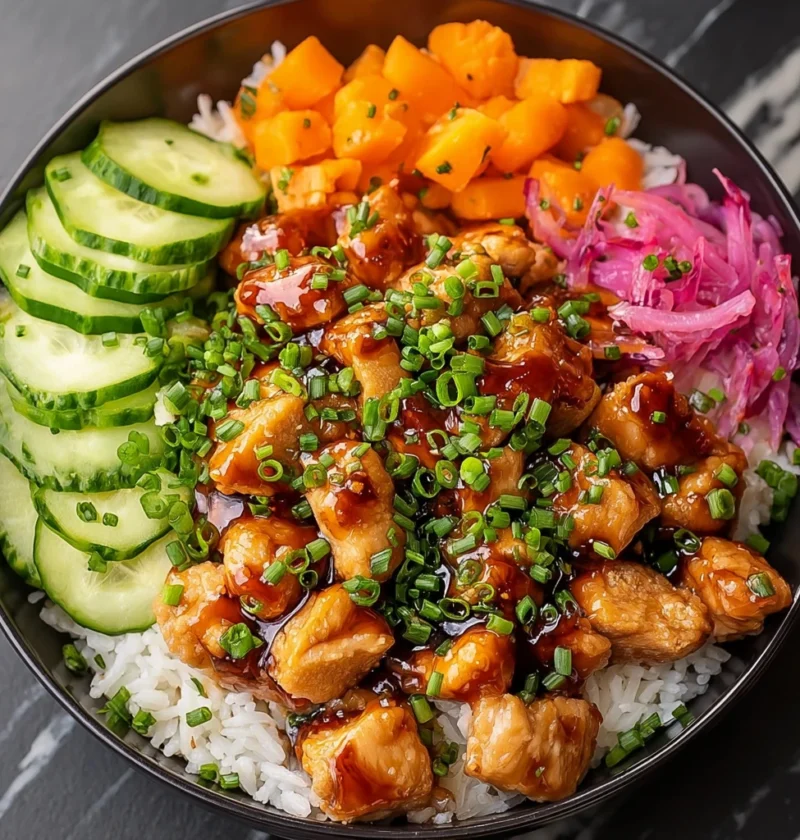 Best Hot Honey Chicken Bowl Recipe Easy Hot Honey Chicken Bowl Dinner Spicy Honey Glazed Chicken Bowl How To Make A Hot Ho...