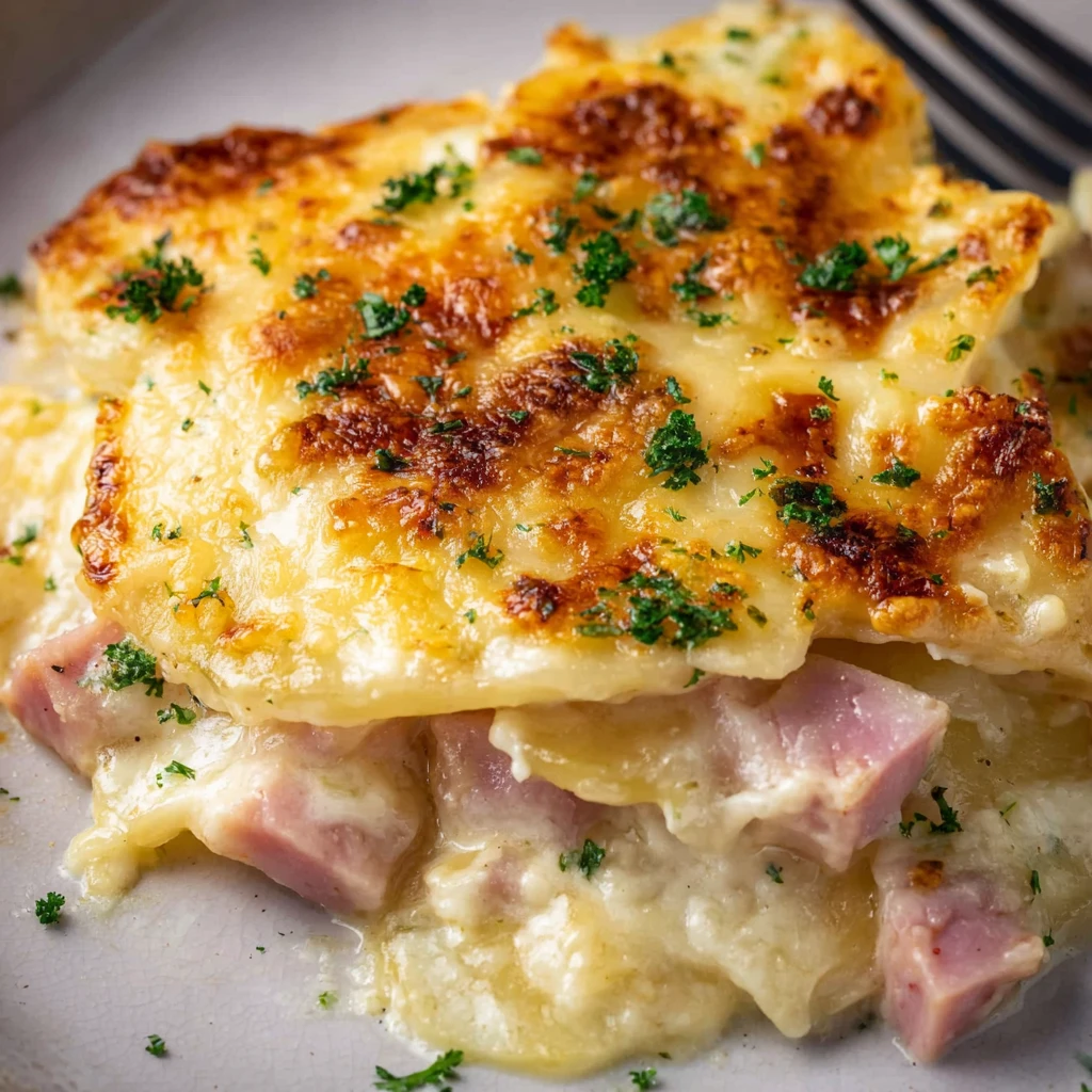 Cheesy Scalloped Potatoes and Ham