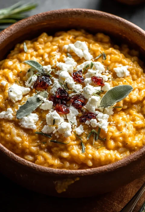 Creamy Baked Pumpkin Goat Cheese Risotto Comfort Food