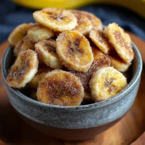 Crispy Cinnamon Sugar Air Fryer Banana Chips Snack