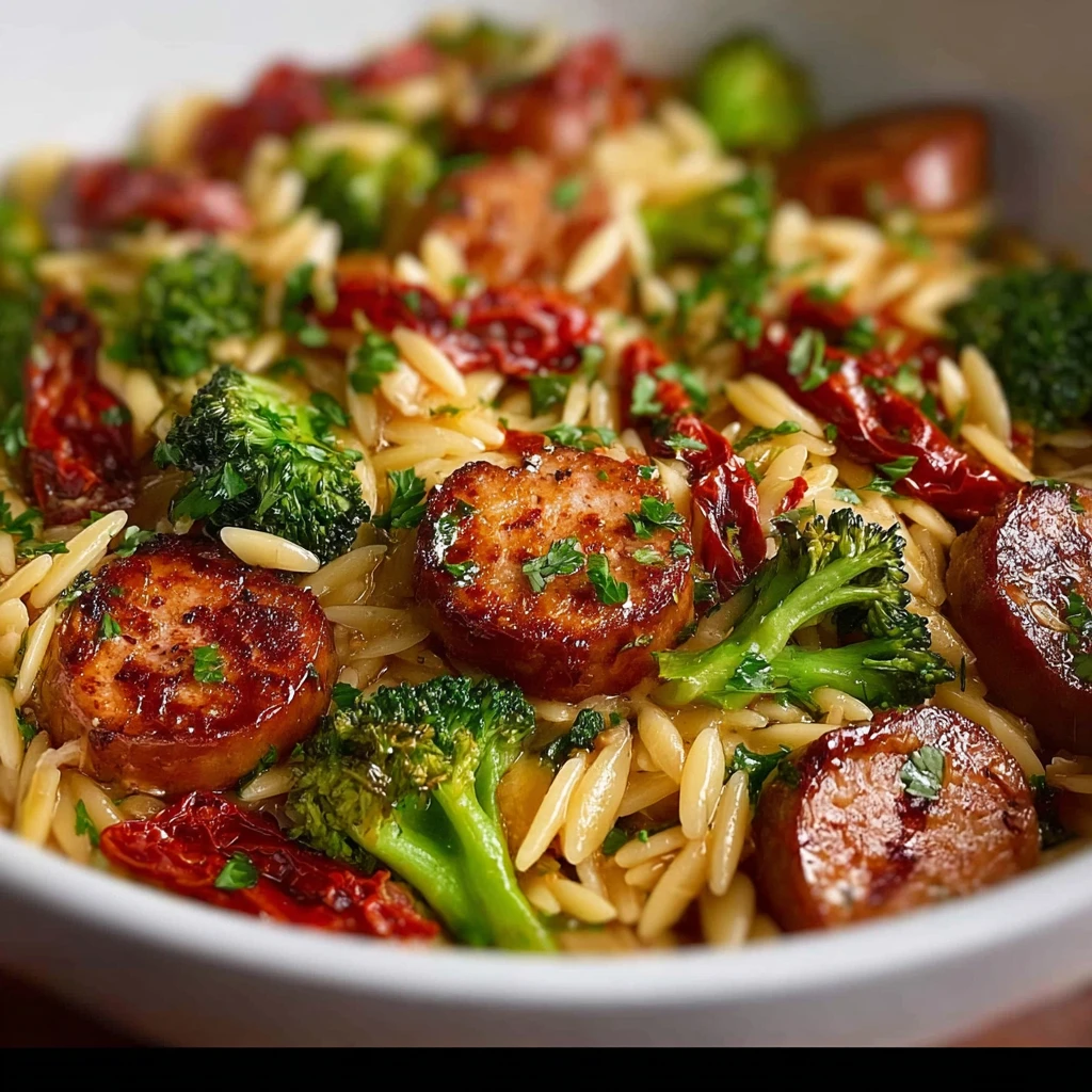 Easy Chicken Sausage Broccoli Orzo Recipe – One-Pot Weeknight Wonder