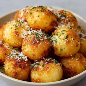 Crispy Parmesan Garlic Potato Balls Recipe