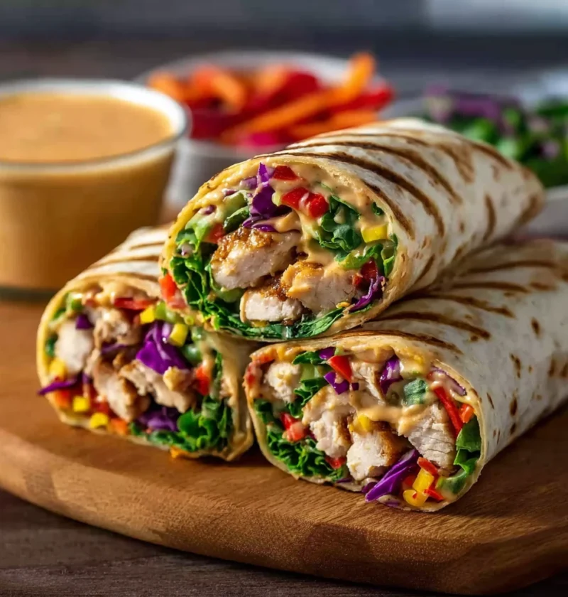 Easy Thai Peanut Chicken Wraps Recipe Quick Thai Chicken Wraps Dinner 15 Minute Thai Peanut Wraps Weeknight Thai Chicken W...