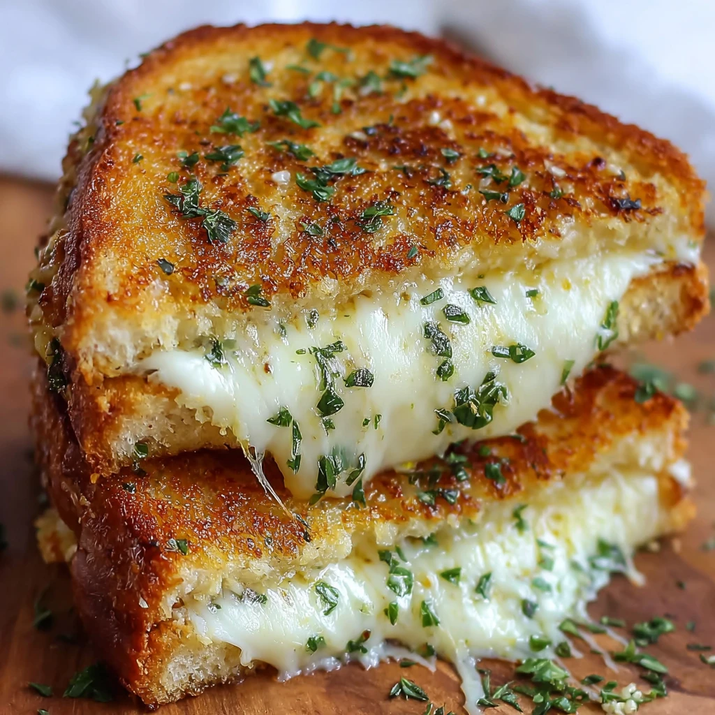 Garlic Bread Grilled Cheese | 15 min Lunch Idea