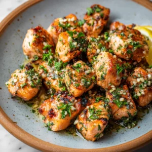 Garlic Butter Salmon Bites