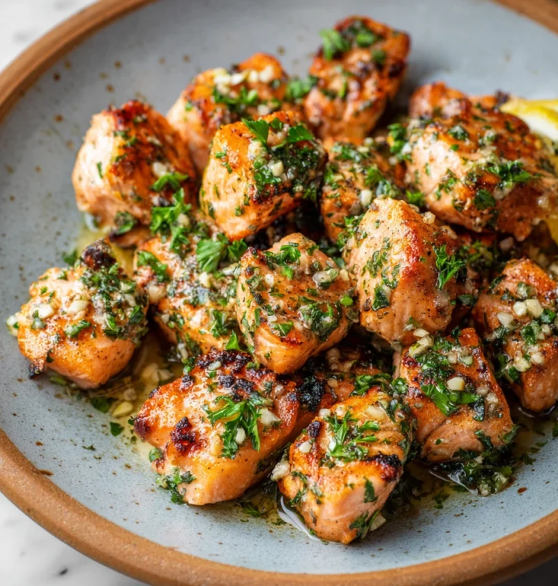 Garlic Butter Salmon Bites