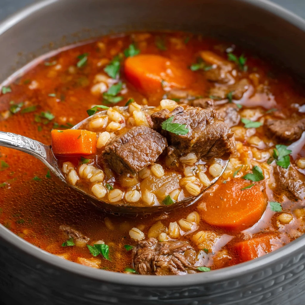 Slow Cooker Beef Barley Soup