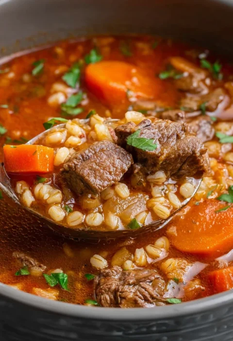 Slow Cooker Beef Barley Soup Recipe Best Beef Barley Soup Slow Cooker Hearty Slow Cooker Beef Barley Soup Easy Beef Barley...