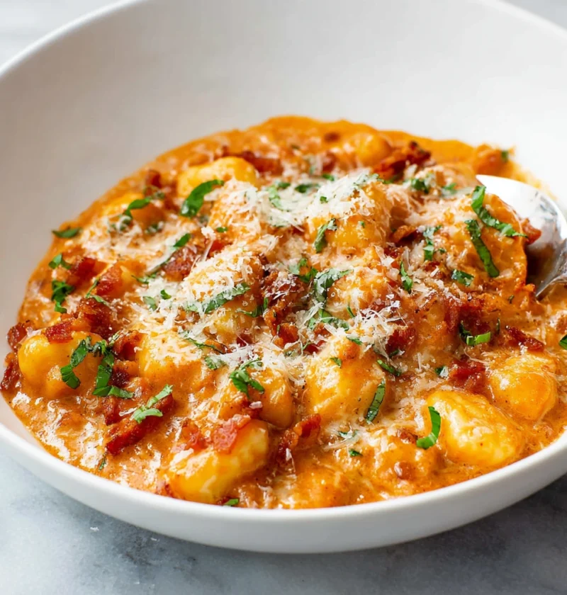 Spicy Tomato Gnocchi Bacon