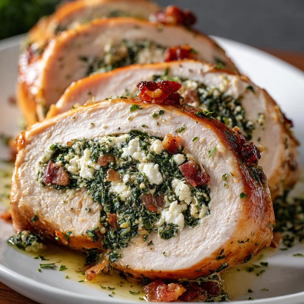 Spinach & Feta Stuffed Chicken Roulade is a must-try!