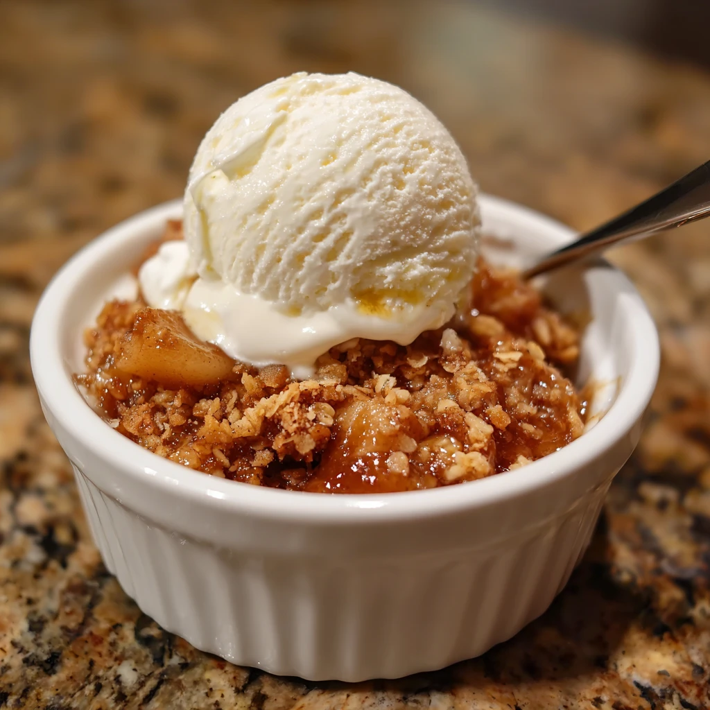 10-Minute Microwave Apple Crisp for One :Quick and Easy