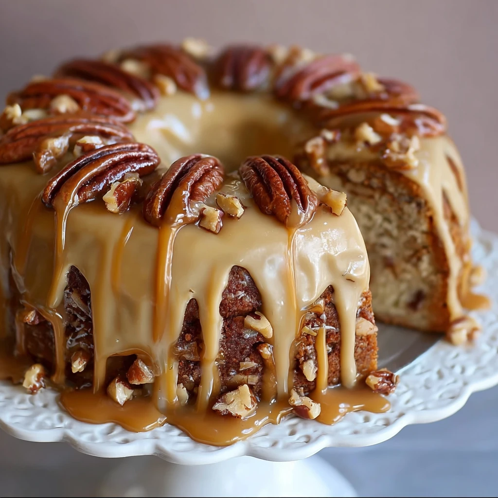 Appel  Pecan Caramel Cake