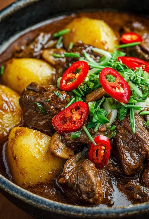 Beef And Mushroom Massaman Curry Recipe Easy Beef Massaman Curry With Potatoes Homemade Beef And Mushroom Curry Authentic ...