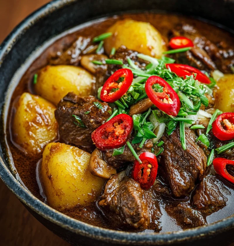 Beef And Mushroom Massaman Curry Recipe Easy Beef Massaman Curry With Potatoes Homemade Beef And Mushroom Curry Authentic ...