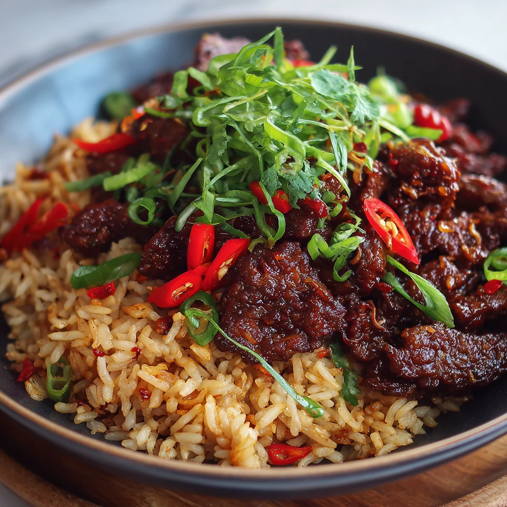 Crispy Chilli Beef Rice