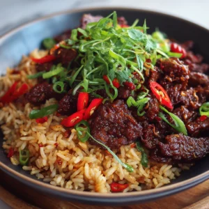 Crispy Chilli Beef Rice