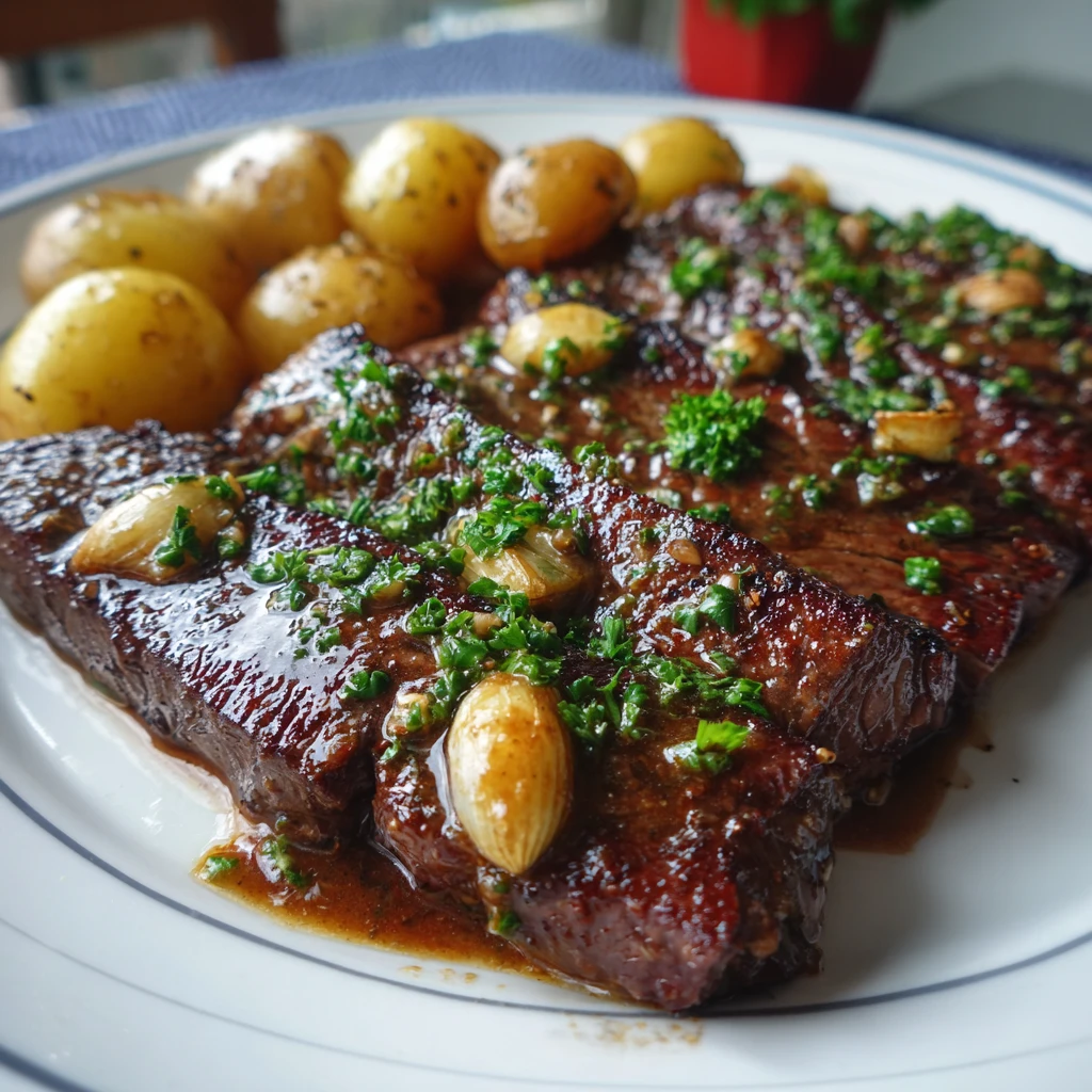 Steak With Garlic Sauce