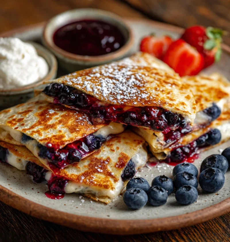 Blueberry Breakfast Quesadilla Recipe Healthy Blueberry Quesadilla Breakfast Easy Blueberry Cheese Quesadilla Best Blueber...