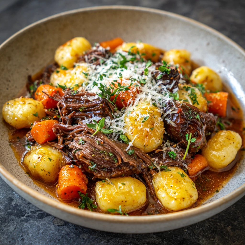 BRAISED BEEF WITH CARROTS & GNOCCHI