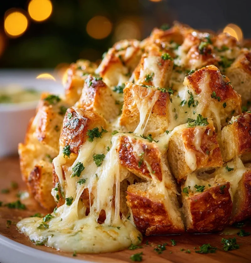 Cheesy Christmas Tree Bread Recipe Festive Pull-apart Bread Appetizer Holiday Cheesy Bread Tree Tutorial Make Cheesy Chris...