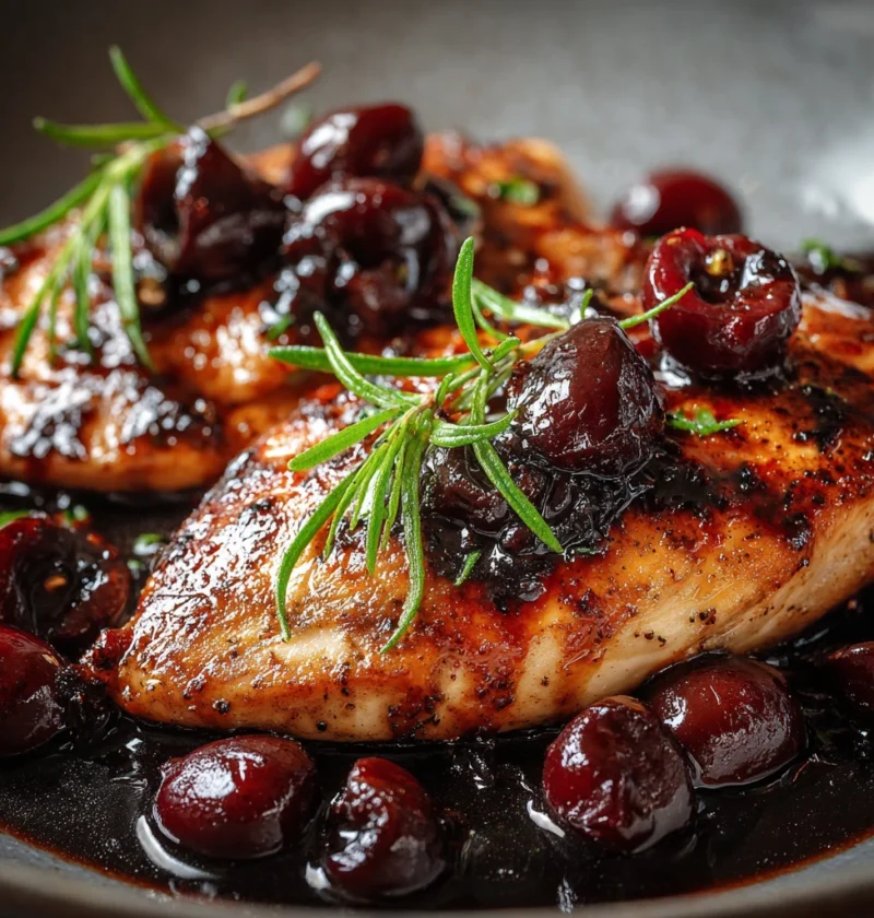 Cherry Balsamic Glazed Chicken Recipe Best Cherry Balsamic Chicken Homemade Cherry Balsamic Glaze Easy Cherry Balsamic Chi...