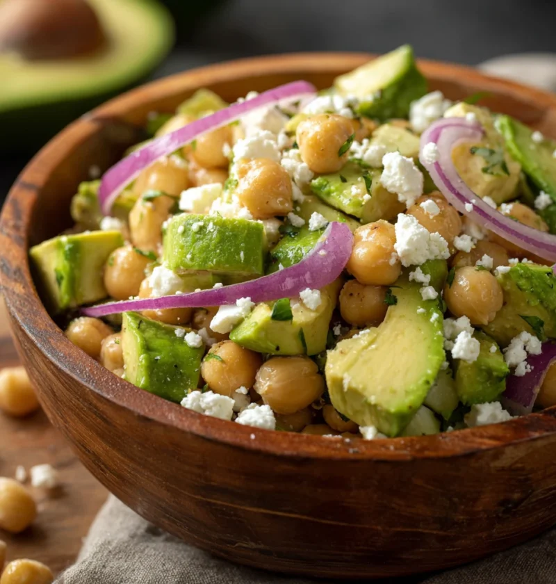 Chickpea Feta Avocado Salad Low Carb Easy Chickpea Avocado Feta Salad Recipe Best Chickpea Salad With Feta And Avocado Avo...