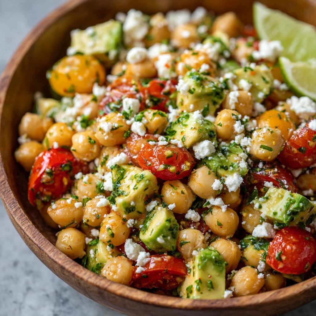 Chickpea Feta Avocado Salad