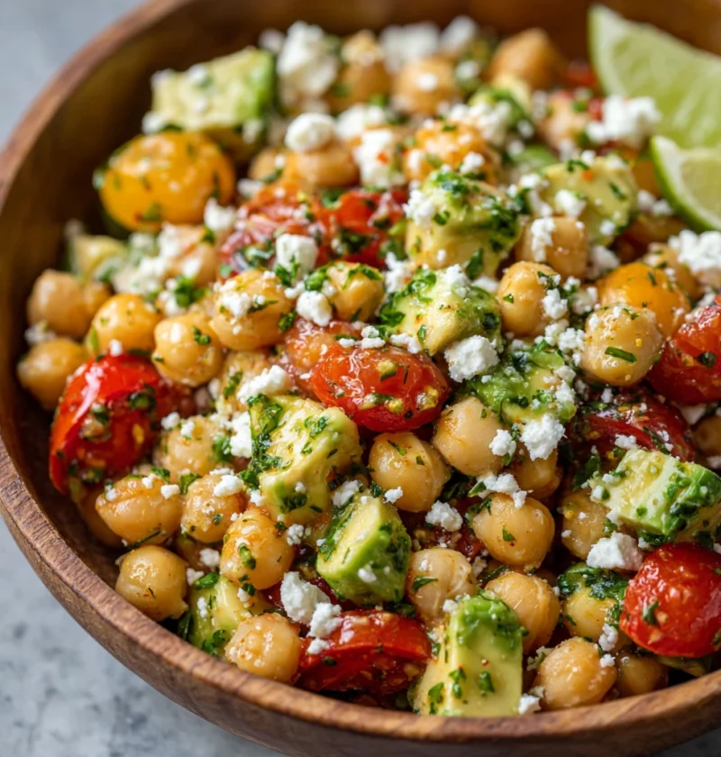 Chickpea Feta Avocado Salad Recipe Easy Chickpea Avocado Feta Salad Best Chickpea Salad With Feta Cheese Healthy Avocado C...