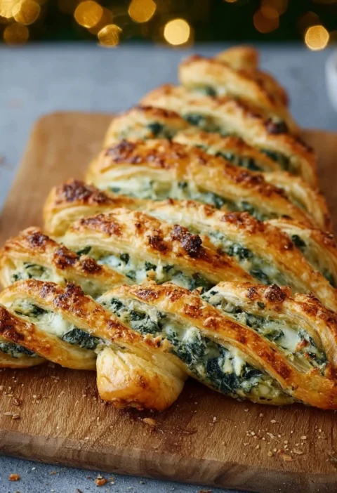 Christmas Tree Spinach Dip Breadsticks Recipe Festive Pull-apart Breadsticks Tutorial How To Make Christmas Tree Breadstic...