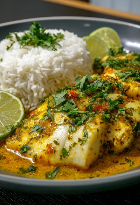 Coconut Lime Fish Curry Jasmine Rice