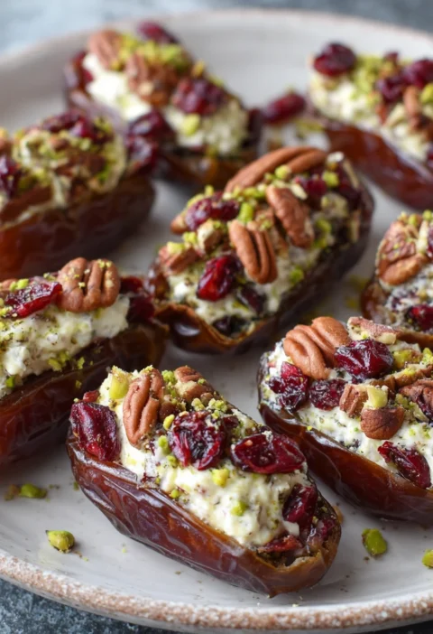 Cranberry Pecan Cream Cheese Stuffed Dates Recipe Easy Cranberry Pecan Stuffed Dates Healthy Stuffed Dates With Cream Chee...