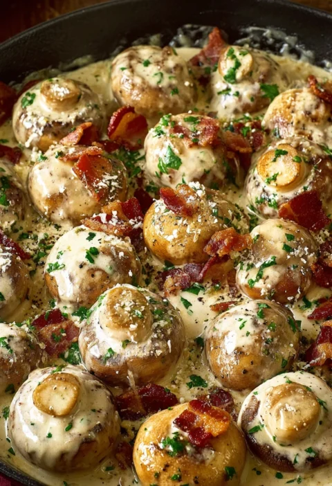 Creamy Garlic Mushrooms Recipe Skillet Garlic Mushrooms With Bacon Parmesan Bacon Mushroom Recipe Easy Creamy Mushrooms An...