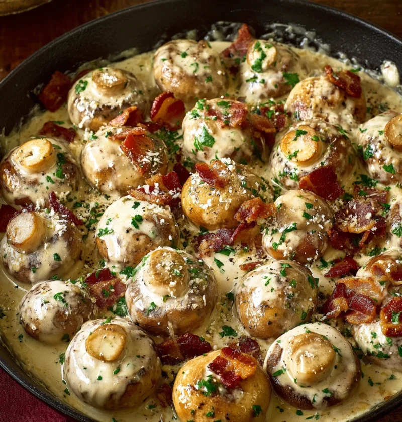 Creamy Garlic Mushrooms Recipe Skillet Garlic Mushrooms With Bacon Parmesan Bacon Mushroom Recipe Easy Creamy Mushrooms An...