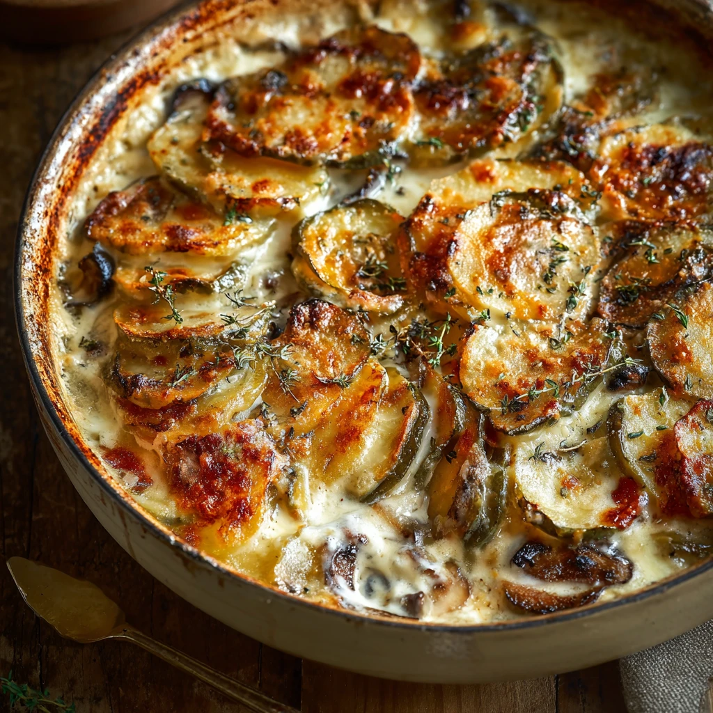 Creamy Mushroom, Bacon & Root Vegetable Gratin — The Ultimate Comfort Food You Deserve