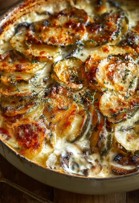 Creamy Mushroom Bacon Gratin Recipe Best Bacon Root Vegetable Gratin Ultimate Comfort Food Mushroom Gratin Low Carb Creamy...