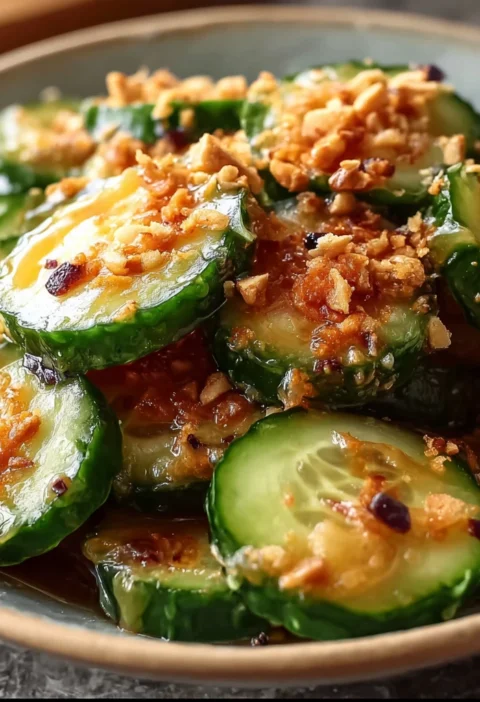 Cucumbers Spicy Peanut Sauce