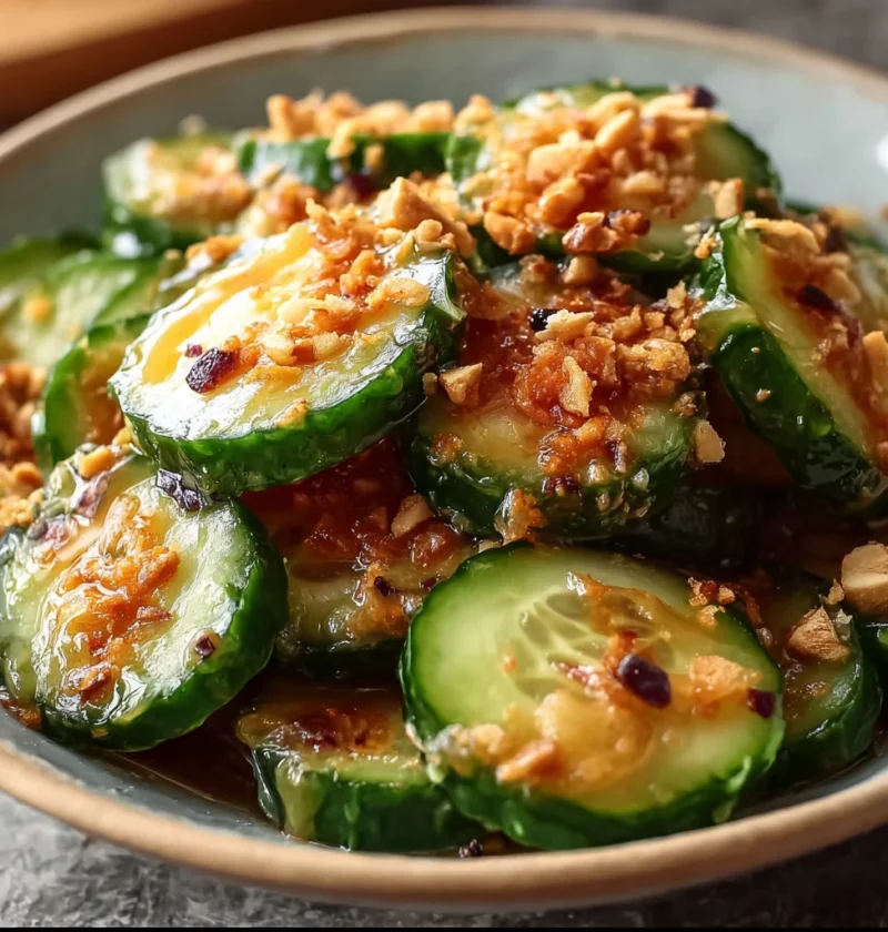 Cucumbers Spicy Peanut Sauce