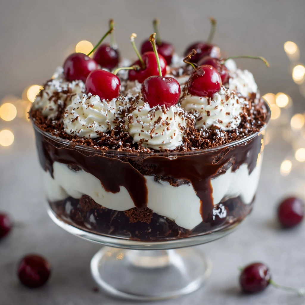Black Forest Trifle for Christmas - Easy Chocolate Trifle Dessert