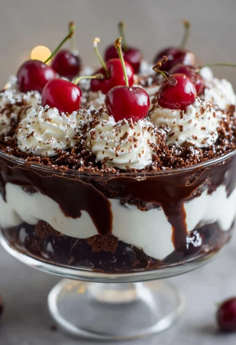 Easy Black Forest Trifle Recipe Christmas Chocolate Trifle Ideas Make Black Forest Trifle For Christmas Simple Black Fores...