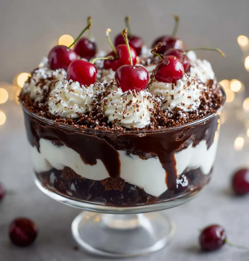 Easy Black Forest Trifle Recipe Christmas Chocolate Trifle Ideas Make Black Forest Trifle For Christmas Simple Black Fores...