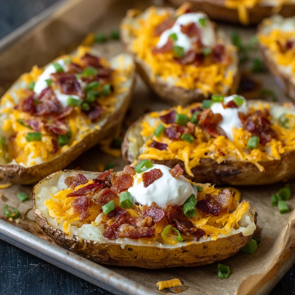 Cheesy Game Day Potato Skins Recipe