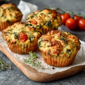 Classic Cheesy Spinach & Tomato Muffins