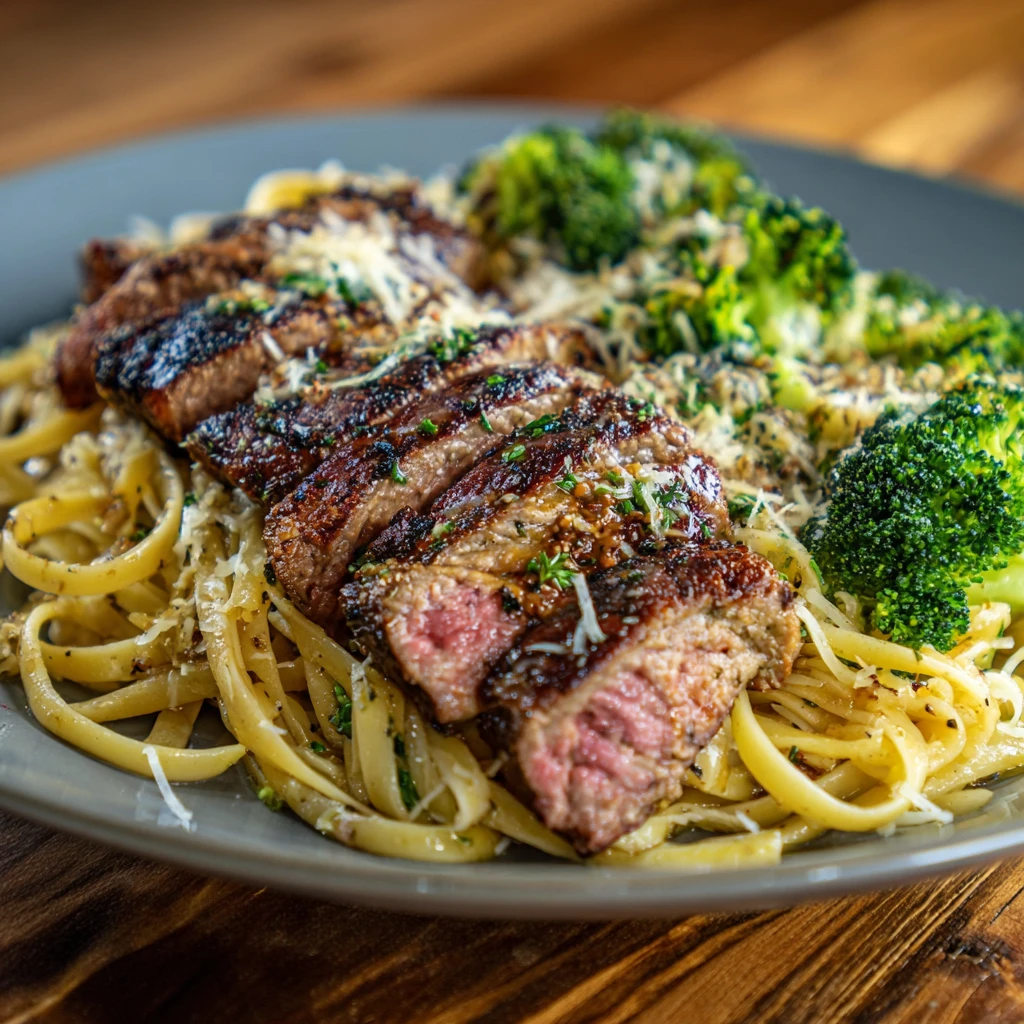 Cowboy Butter Steak & Broccoli Linguine