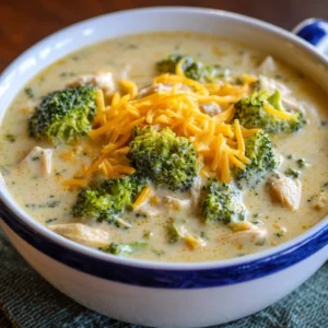 Crockpot Cheesy Chicken Broccoli Soup