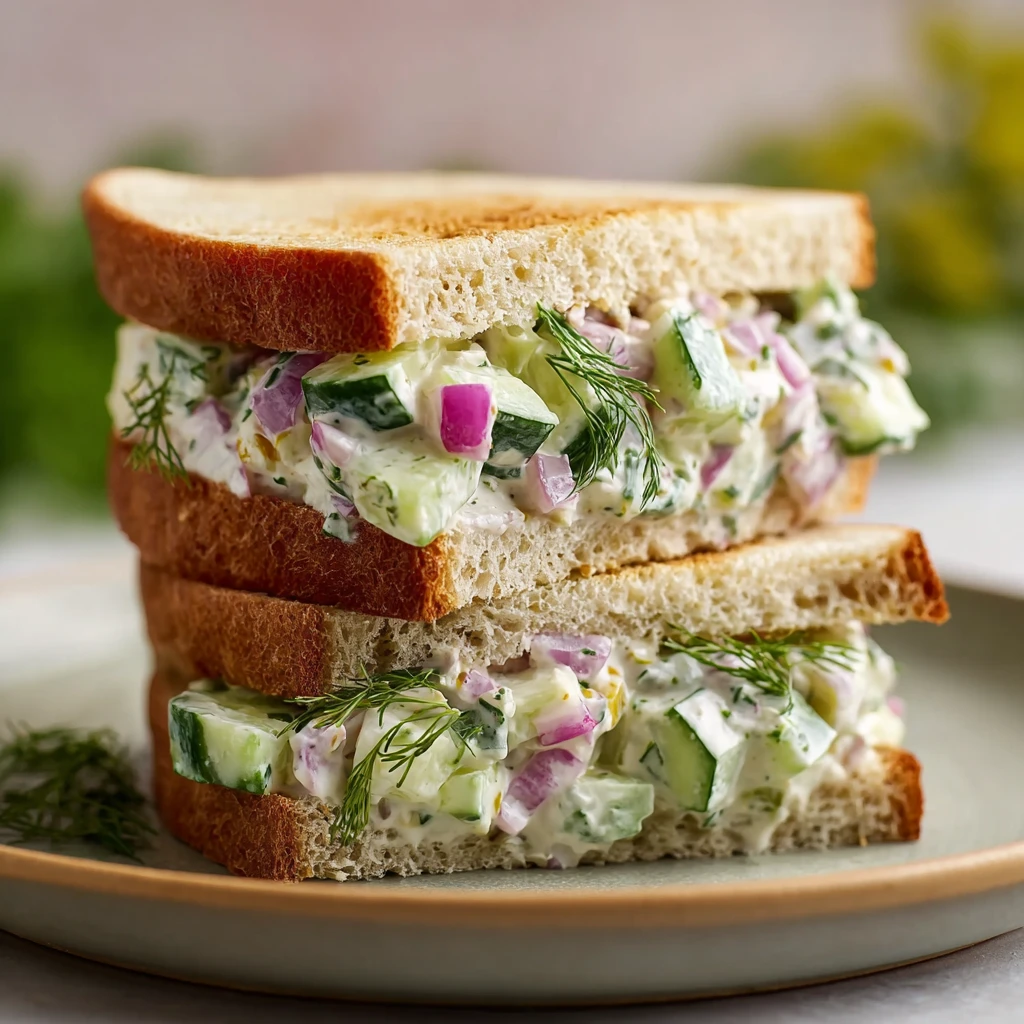 Cool, Creamy & Refreshing Easy Cucumber Salad Sandwiches