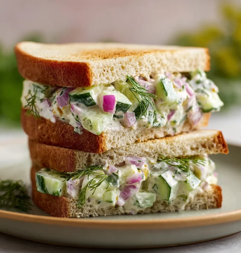 Easy Cucumber Salad Sandwich Recipe Creamy Cucumber Sandwich Spread Refreshing Cucumber Tea Sandwiches Low-calorie Cucumbe...